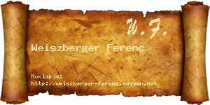 Weiszberger Ferenc névjegykártya